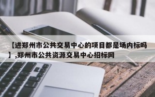 【进郑州市公共交易中心的项目都是场内标吗】,郑州市公共资源交易中心招标网