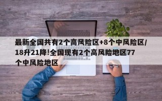 最新全国共有2个高风险区+8个中风险区/18升21降!全国现有2个高风险地区77个中风险地区