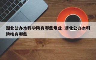 湖北公办本科学院有哪些专业_湖北公办本科院校有哪些