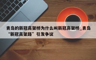 青岛的新冠高架桥为什么叫新冠高架桥_青岛“新冠高架路”引发争议