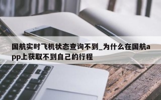 国航实时飞机状态查询不到_为什么在国航app上获取不到自己的行程