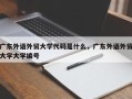 广东外语外贸大学代码是什么，广东外语外贸大学大学编号