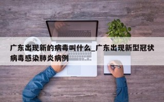 广东出现新的病毒叫什么_广东出现新型冠状病毒感染肺炎病例