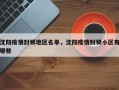 沈阳疫情封锁地区名单，沈阳疫情封锁小区有哪些