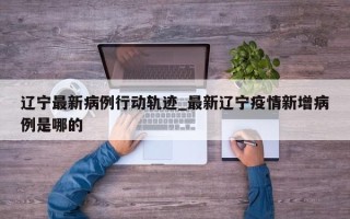 辽宁最新病例行动轨迹_最新辽宁疫情新增病例是哪的