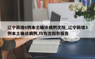 辽宁新增6例本土确诊病例沈阳_辽宁新增3例本土确诊病例,均为沈阳市报告