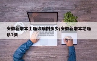 安徽新增本土确诊病例多少/安徽新增本地确诊1例