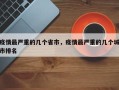 疫情最严重的几个省市，疫情最严重的几个城市排名