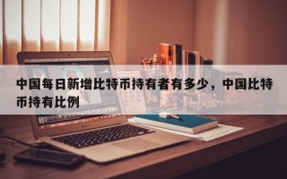中国每日新增比特币持有者有多少，中国比特币持有比例