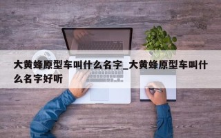 大黄蜂原型车叫什么名字_大黄蜂原型车叫什么名字好听